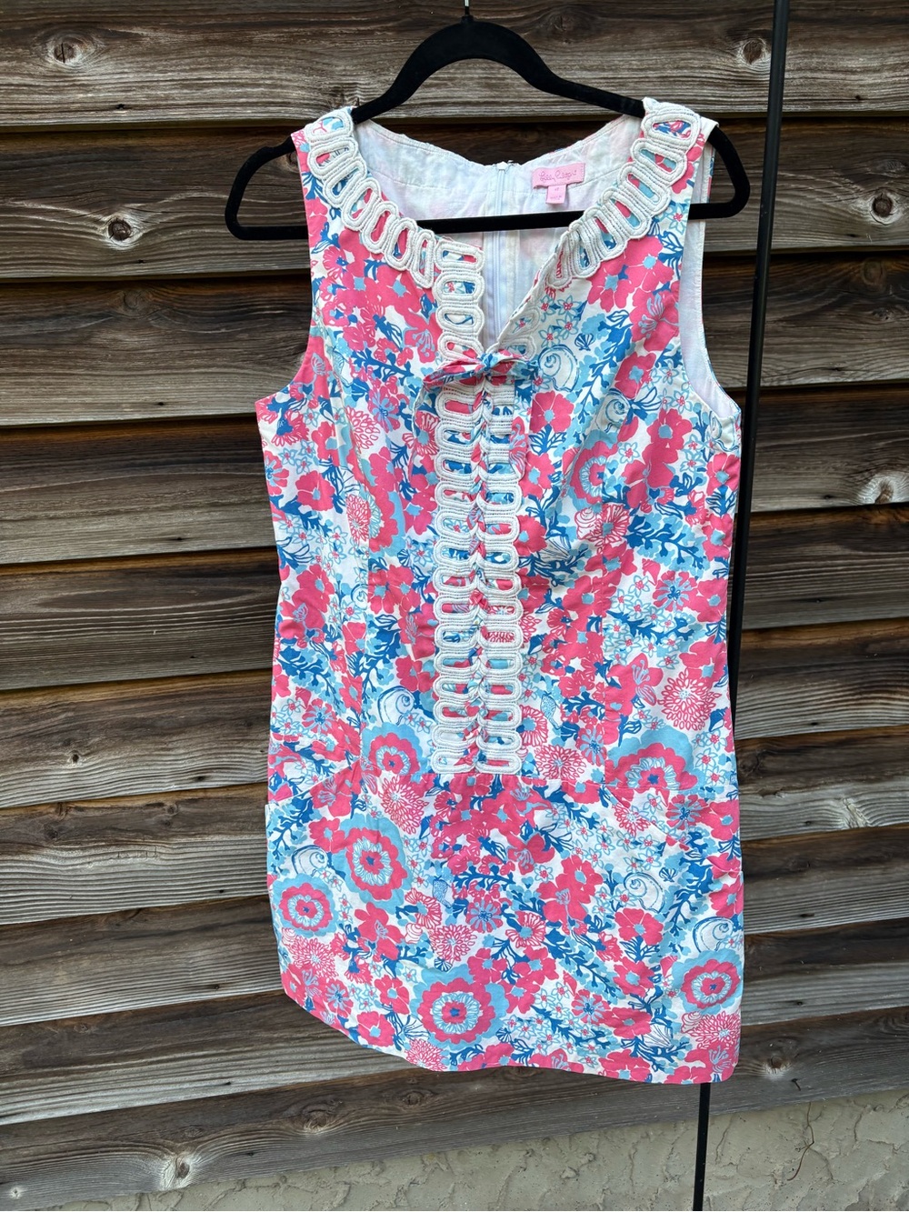 Lilly Pulitzer Pink and Blue Floral Sleeveless Shift Dress